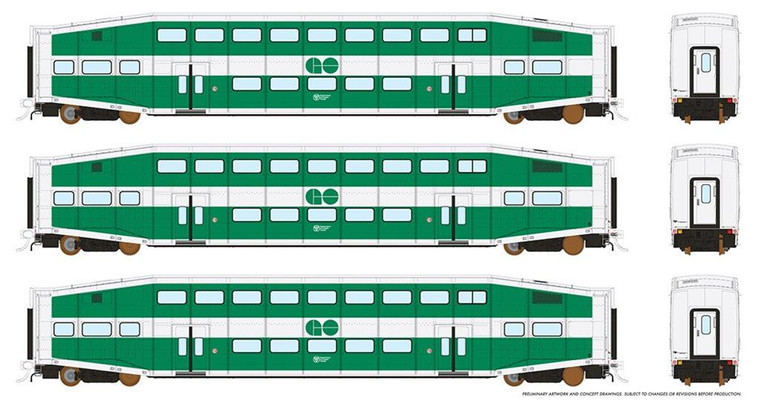 Rapido Trains - Ho BiLevel Commuter Coach GO Transit - 146006