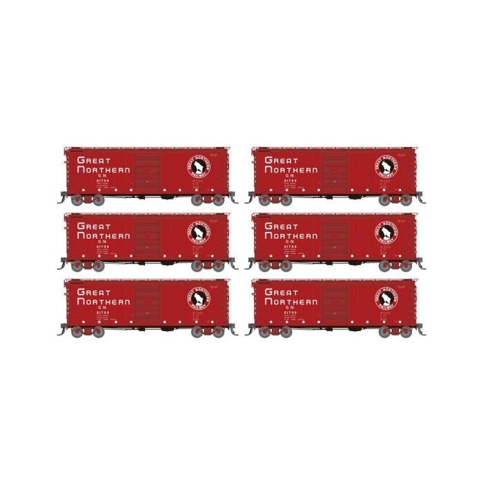 Rapido Trains - Ho 40' Boxcar GN 6pk - 155002