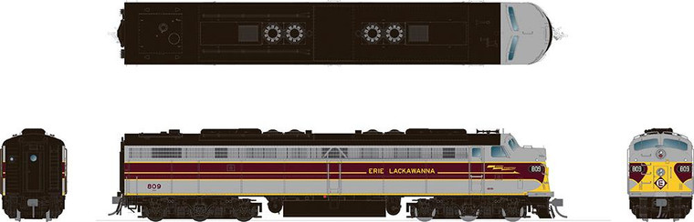 Rapido Trains - HO EMD E8A w/snd EL Grey + Maroon #814 - 28520
