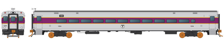 Rapido Trains - HO Comet Car Set 1 MBTA 607,620,1634 - 128507