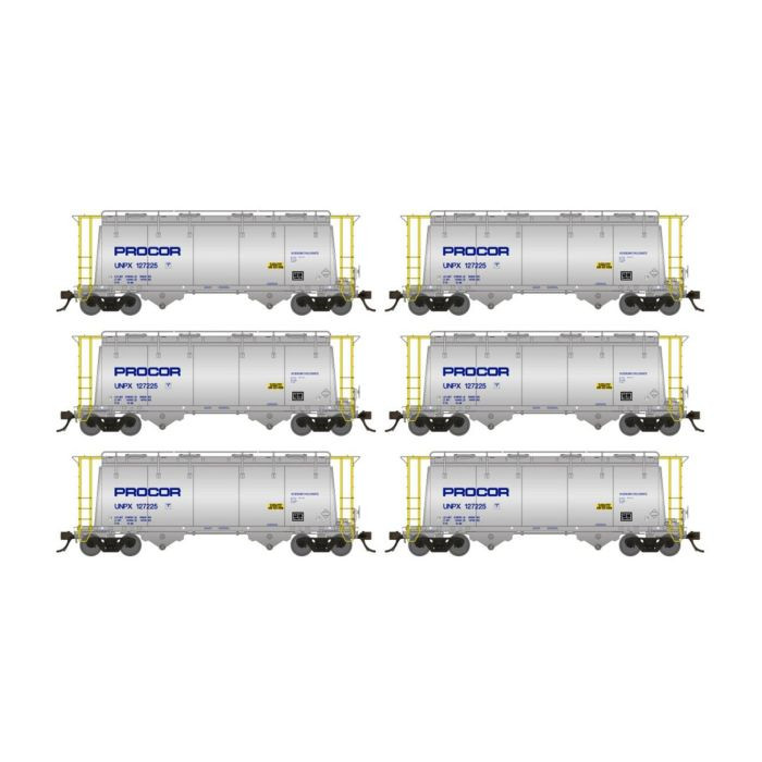 Rapido Trains - Ho Sodium Chlorate Hopper Procor 6pk #1 - 172001