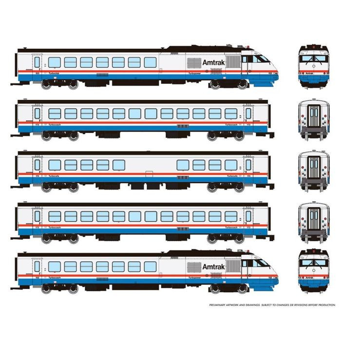 Rapido Trains - N Turbo Liner Amtrak Ph-III Set#2 W/sd - 525504