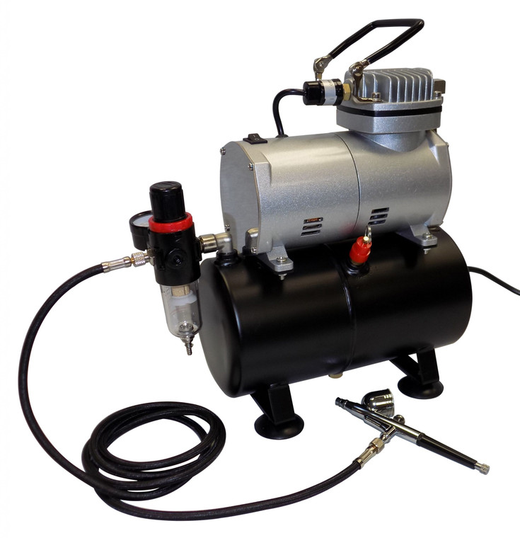 Vigiart Airbrush Compressor - AS-186 Air Compressor w/tank + Airbrush - 533