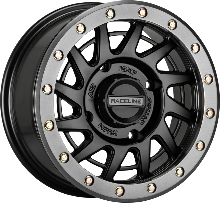 Raceline - Squad Bdlk Wheel 15x7 4/137 5+2(+10mm) Blk/gunmetal - A12BG-57037+10