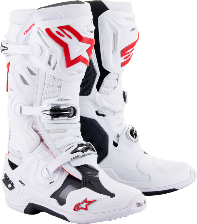 Alpinestars - Tech 10 Supervented Boots White/bright Red Sz 10 - 2010520-2230-10