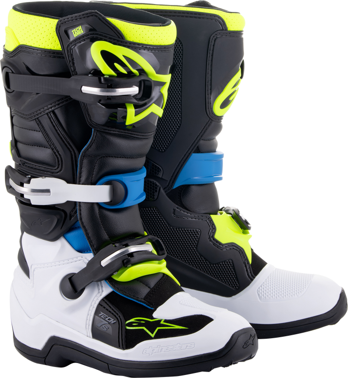 Alpinestars - Tech 7s Boots Blk/enamel Blu/fluo Yel Sz 6 - 2015017-1795-6