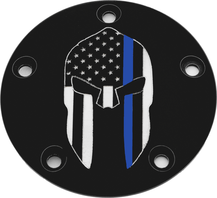 Custom Engraving - Tc Timer Cover Sparta Blue Line Black - LE02-04BG