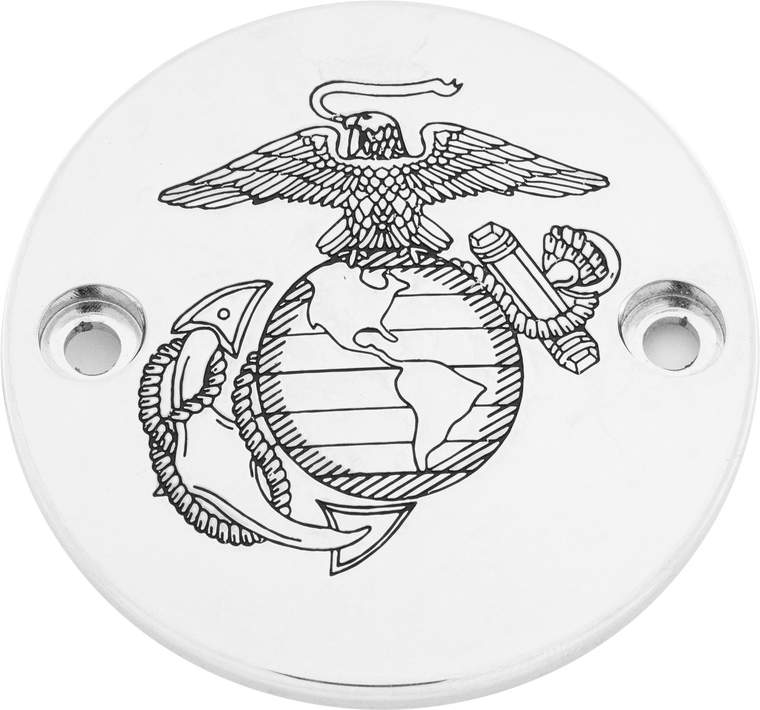 Custom Engraving - M8 Timer Cover Marine Ega Chrome - MAR01-63