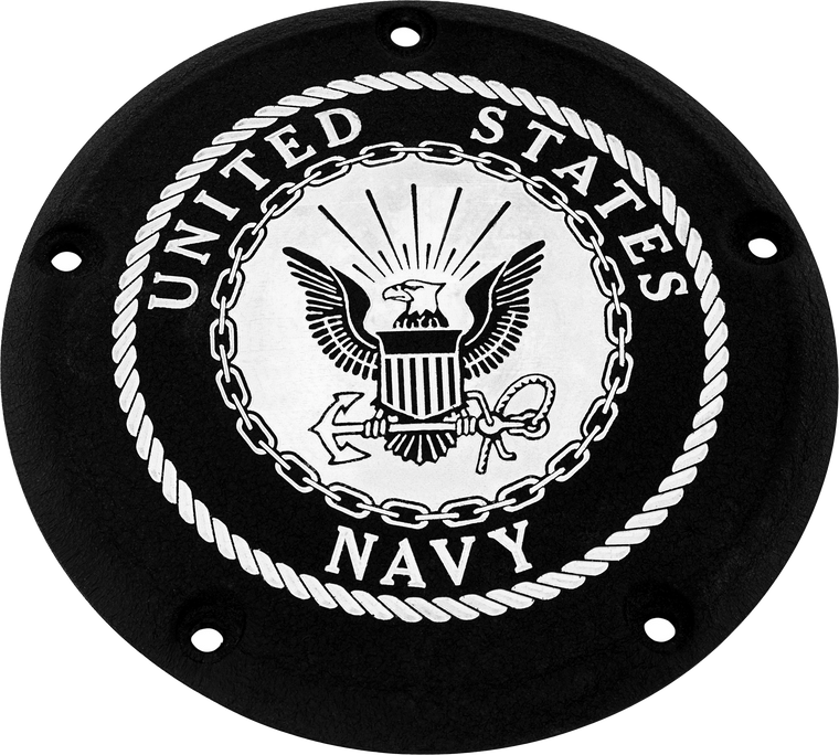 Custom Engraving - 7  M8 Flt/flh Derby Cover Navy Black - NAV16-46BG