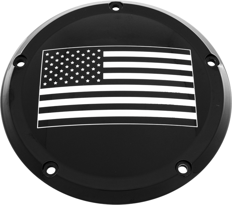 Custom Engraving - 7   Tc Derby Cover American Flag Black - PATR21-12BG