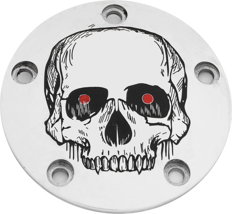 Custom Engraving - Tc Timer Cover Skull Chrome - SKUL33-04