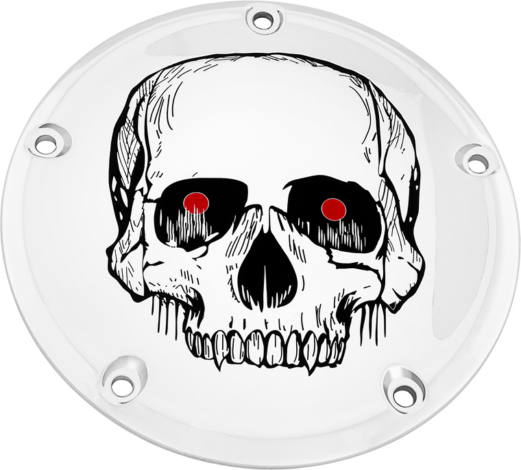 Custom Engraving - 7   Tc Derby Cover Skull Chrome - SKUL33-12