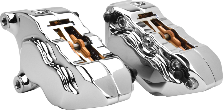 Hawg Halters Inc - 4 Pist Front Dual Caliper Kit Chrome W/ 11.8" Rotor - FKDDCC5018