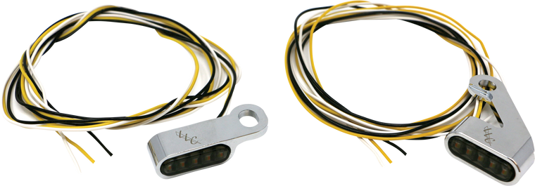 Letric Lighting Co - Switchback Led Turn Signal Chrome  White Run/amber Turn - LLC-MMM-C