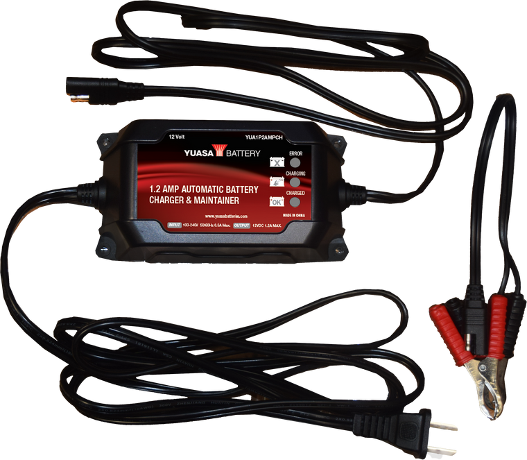 Yuasa - 1.2 Amp Charger & Maintainer (12v) - YUA1P2AMPCH
