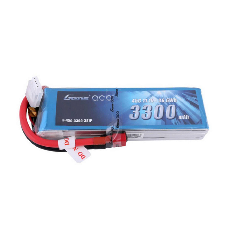 Gens - 3300mah 11.1v 45c 3s1p Lipo Battery Pack W/ Deans - 33003S45D