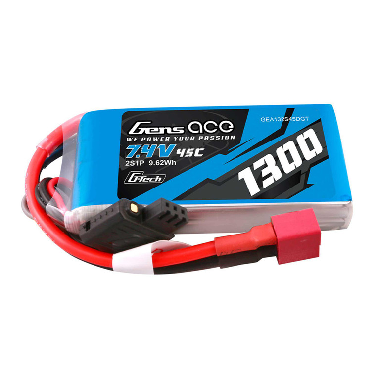 Gens - 7.4v 1300mah 2s 25c G-tech Smart Lipo: Deans - 132S45DGT
