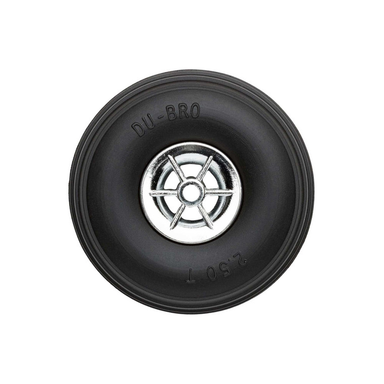 Dubro Products - Treaded Chrome Wheels, 2-1/2 Diameter (2) - 250TC