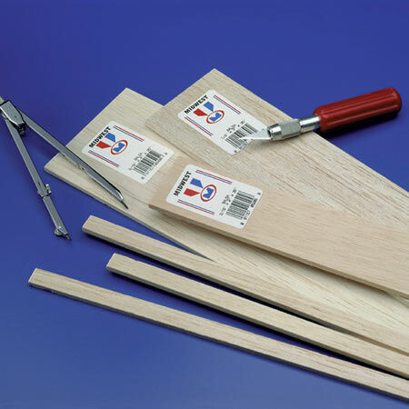 Midwest Products - Balsa Sheets 1 X 1 X 36 (6) - 6112
