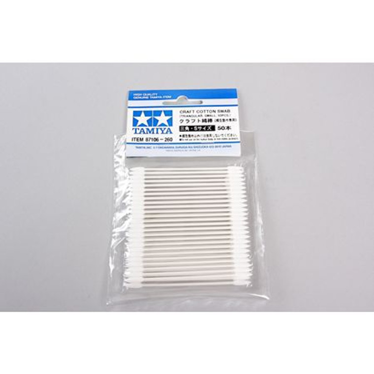 Tamiya - Craft Cotton Swab, Triangle Small 50 Pc - 87106 Tamiya - Craft Cotton Swab, Triangle Small 50 Pc - 87106