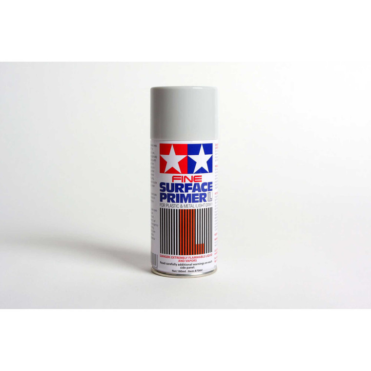 Tamiya - Gray Fine Surface Primer L, 180ml Spray Can - 87064 Tamiya - Gray Fine Surface Primer L, 180ml Spray Can - 87064