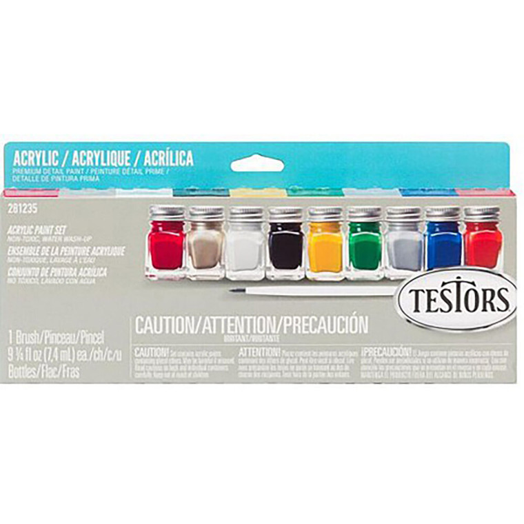 Testor - Acrylic 9 Piece Paint Set, Value - 281235