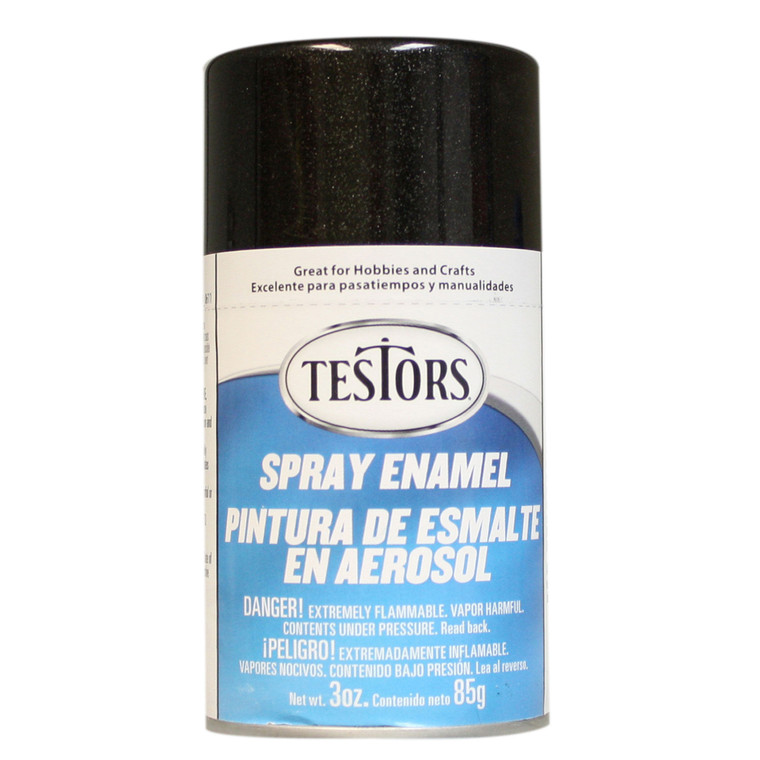 Testor - Spray 3oz Black Metallic Enamel - 1254T