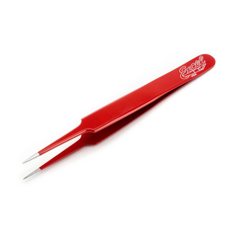 Excel Hobby Blade - Straight Point Tweezers, Red - 30427
