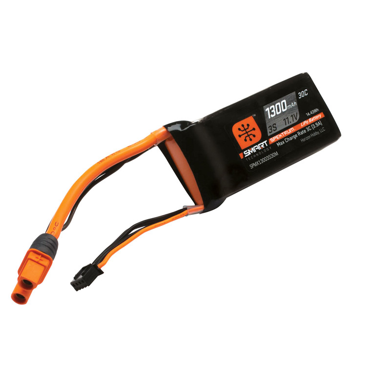 Spektrum - 1300mah 3s 11.1v Smart Lipo Battery 30c Ic3 - X13003S30M Spektrum - 1300mah 3s 11.1v Smart Lipo Battery 30c Ic3 - X13003S30M