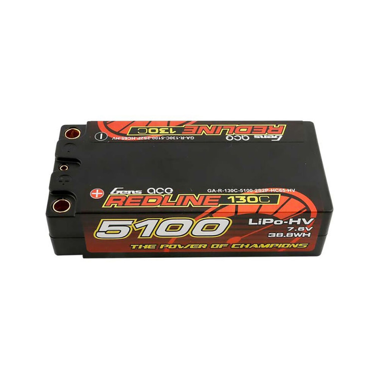Gens - 7.6v 5100mah 2s 130c Hv Lipo: 5.0mm Bullet - 51002S13D5