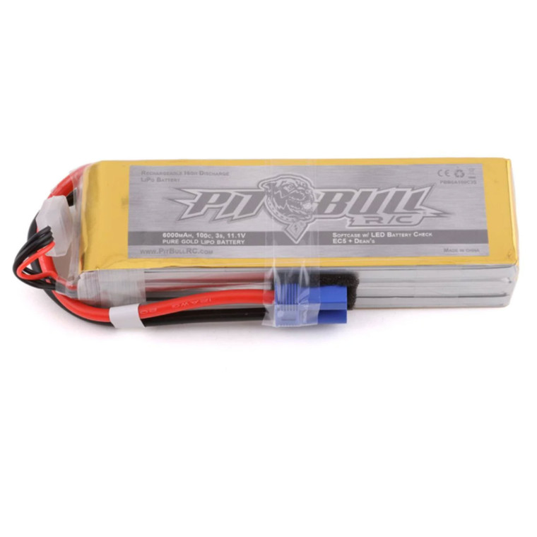 Pit Bull Xtreme RC - Pure Gold 11.1v 6000mah 3s 100c Lipo: Ec5/deans - PBB6A100C3S