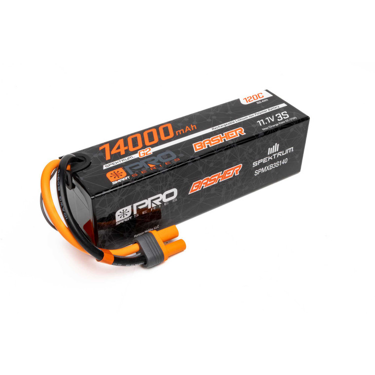 Spektrum - 14000mah 3s 11.1v Smart Pro Basher Lipo 120c Ic5 - XB3S140 Spektrum - 14000mah 3s 11.1v Smart Pro Basher Lipo 120c Ic5 - XB3S140