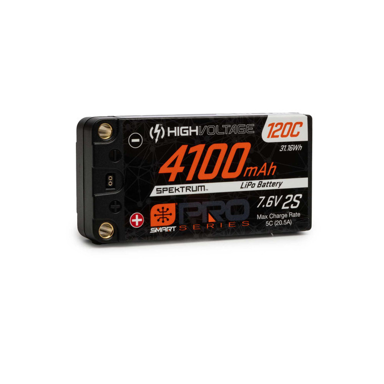 Spektrum - 4100mah 2s 7.6v Smart Pro Race Hv Lipo 120c: 5mm - X412S120HT