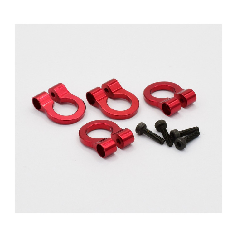 Hot Racing - 1/10 Scale Aluminum Red Tow Shackle D-rings (4) - ACC80802 Hot Racing - 1/10 Scale Aluminum Red Tow Shackle D-rings (4) - ACC80802