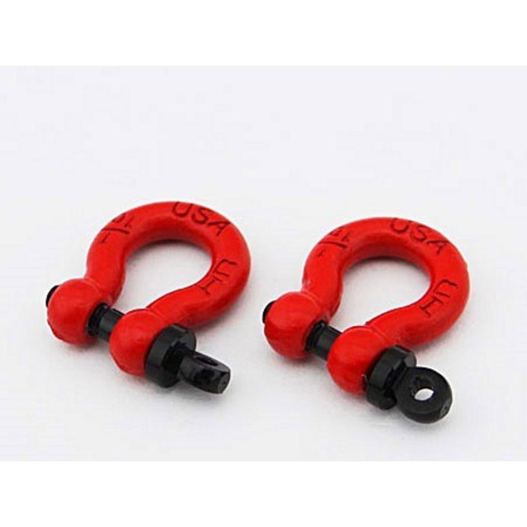 Hot Racing - 1/10 Scale Red Tow Shackle D-rings (2) - ACC808X02