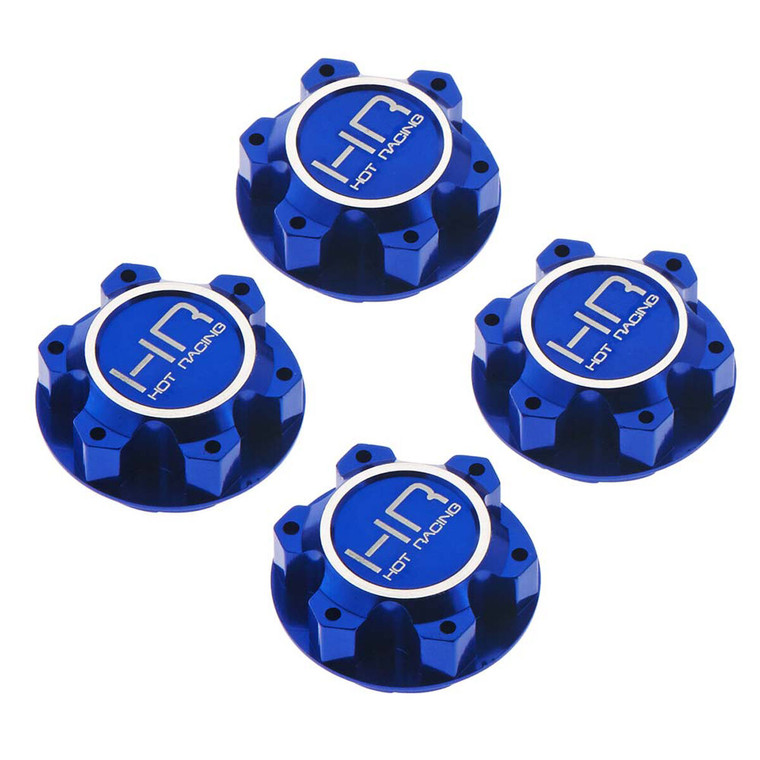 Hot Racing - Aluminum 25mm Hex Serrated Nut Blue X-maxx - XMX10N06