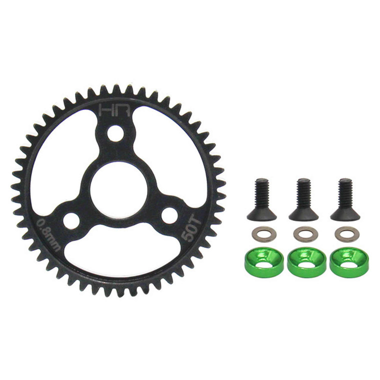 Hot Racing - Green Steel Spur Gear,50t 0.8 Mod - SJT250