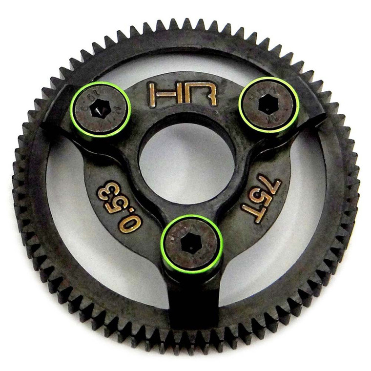 Hot Racing - Hardened Steel Spur Gear (75t 48p)(green):traxxas - STE875 Hot Racing - Hardened Steel Spur Gear (75t 48p)(green):traxxas - STE875