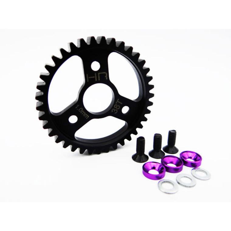 Hot Racing - Steel Spur Gear (38t 1.0 Mod)(purple): Traxxas - SRVO438