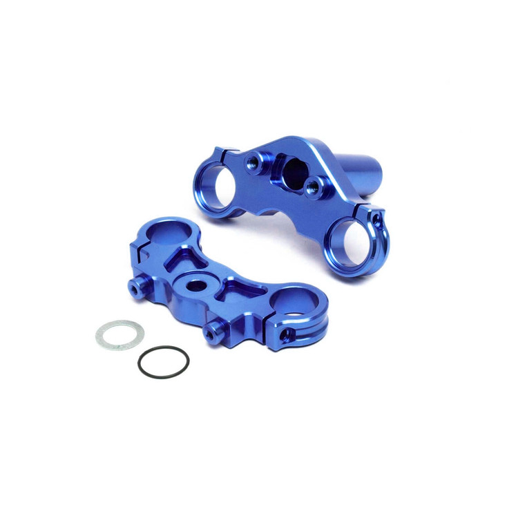 Losi - Aluminum Triple Clamp Set, Blue: Pm-mx - 364003