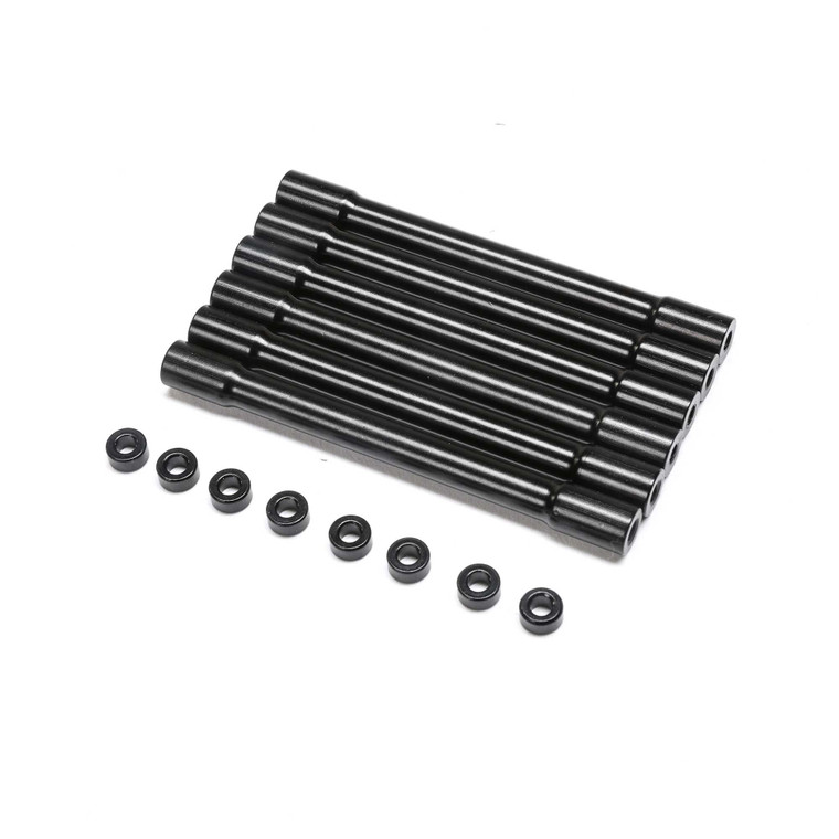 Losi - Crossbar&spacer,cabsection, Al,blk (6): Ttlmt - 241074