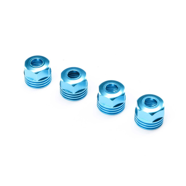 Losi - Lower Shock Caps, Aluminum, King Blue (4): Sbr 2.0 - 253032