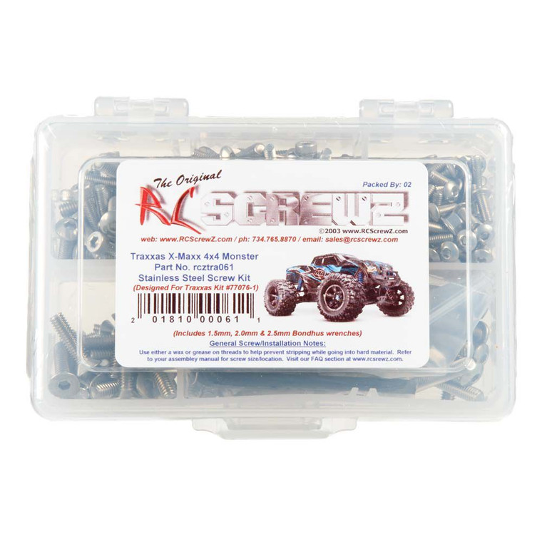 RC Screwz - Stainless Steel Screw Kit Traxxax X-maxx - TRA061 RC Screwz - Stainless Steel Screw Kit Traxxax X-maxx - TRA061