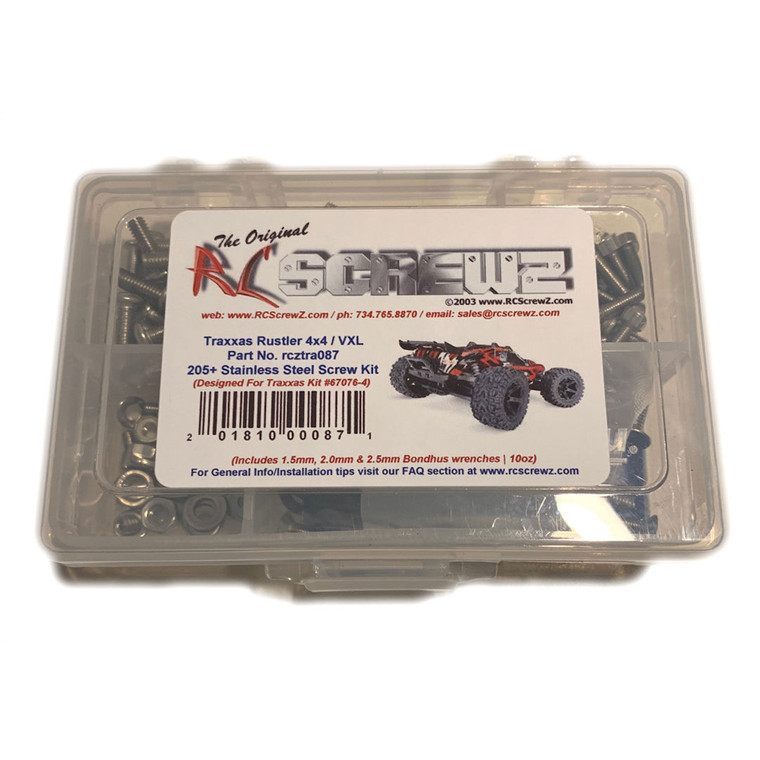 RC Screwz - Stainless Steel Screw Kit-tra Rustler 4x4/vxl - TRA087