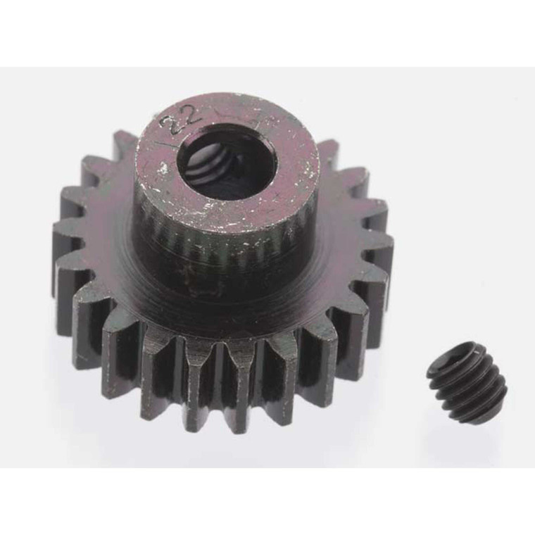 Robinson Racing Products - Extra Hard 22 Tooth Blackened Steel 32p Pinion 5mm - 8622