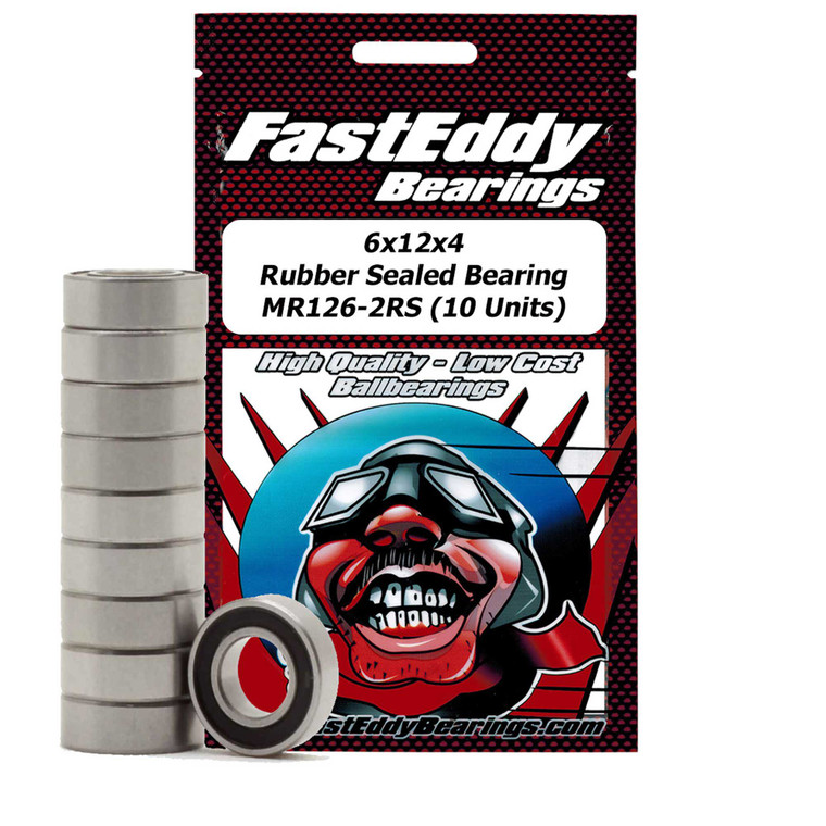 Team Fast Eddy - 6x12x4 Rubber Sealed Bearing Mr126-2rs (10 Units) - 272