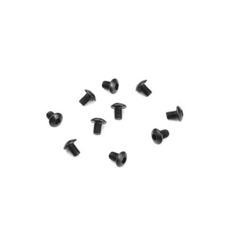 TEKNO RC - M3x4mm Button Head Screws- Black, 10pcs - 1400