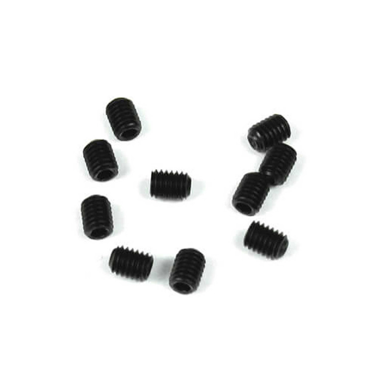 TEKNO RC - M3x4mm Set Screws- Black, 10pcs - 1601