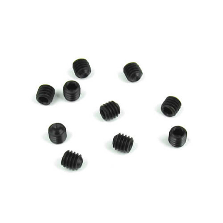 TEKNO RC - M4x4mm Set Screws- Black, 10pcs - 1602