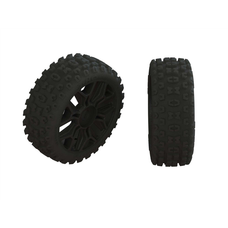 Arrma - Ar550057 2ho Tire Set Glued Black (2) - 550057